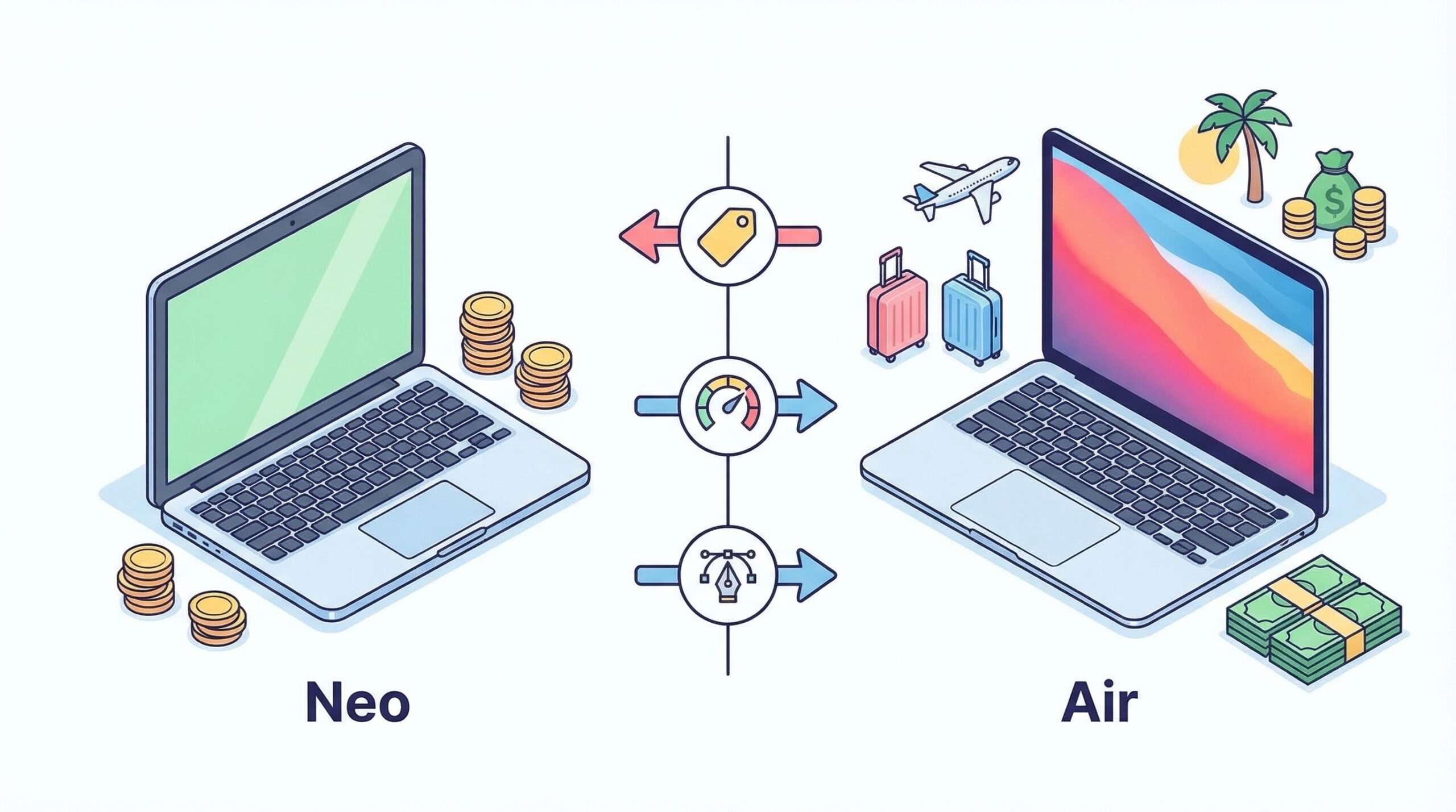 MacBook NeoとMacBook Air比較のアイキャッチ画像