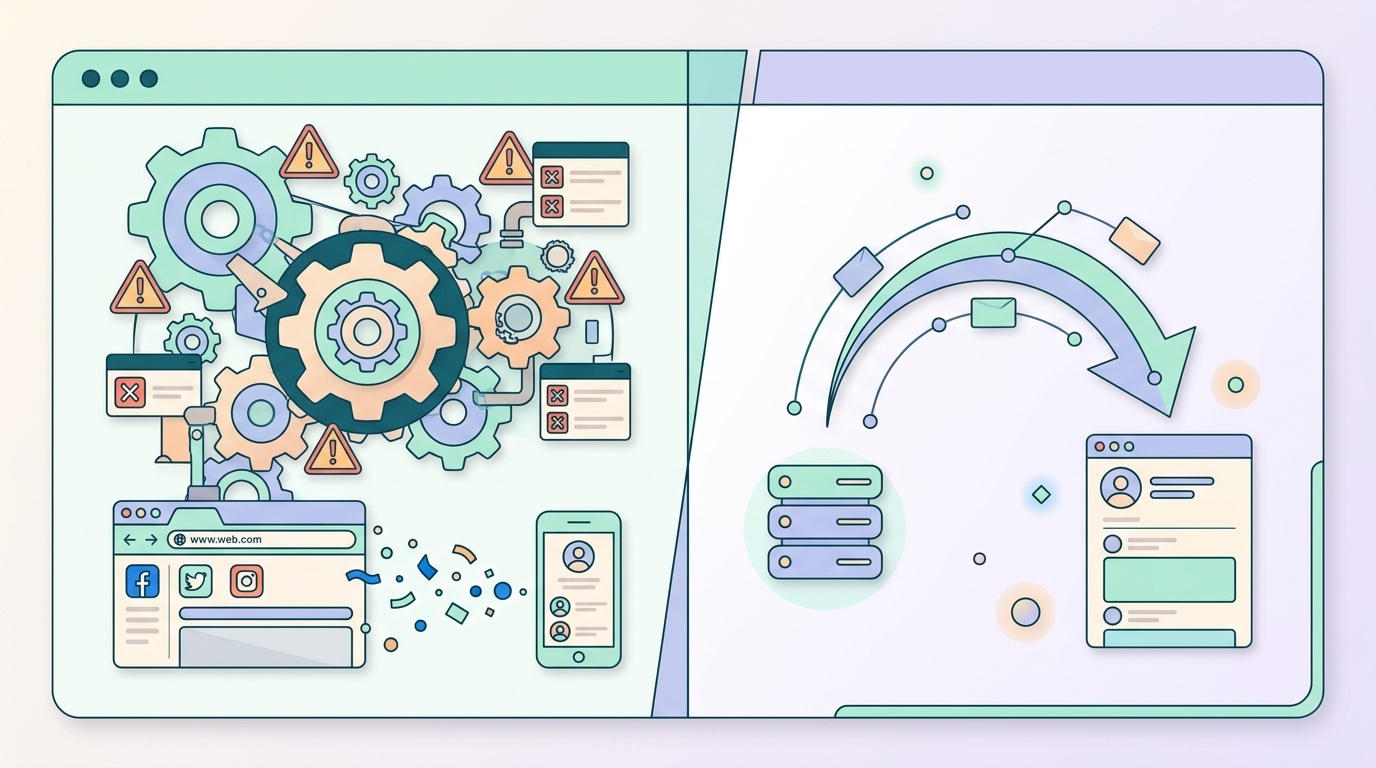 ブラウザ操作とX APIを比較するイメージ図