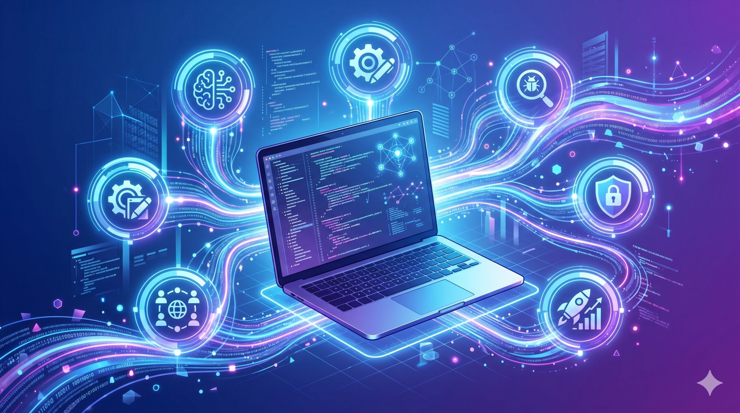 ChatGPT-5.5新機能とOpenAI Codexの連携を表す未来的なAIコーディングエージェントのコンセプト図