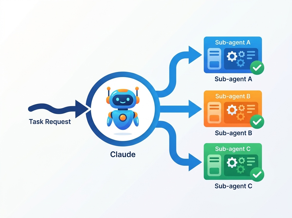 Claude Code agentのsubagentルーティングの仕組みを示すフロー図