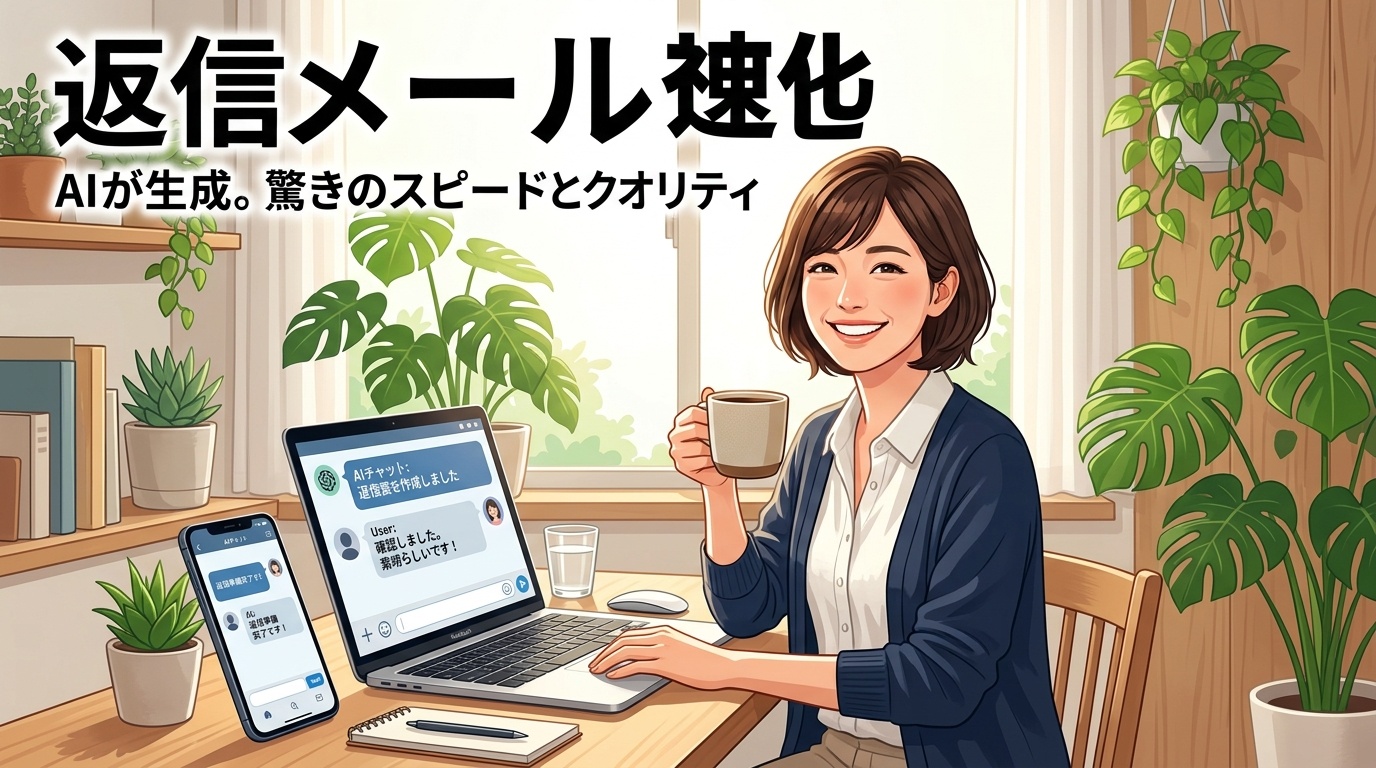 アイキャッチ: 【コピペで1分】ChatGPTで苦手なメール・チャット返信を神速化！角を立てない断り文・お詫び・日程調整プロンプト集