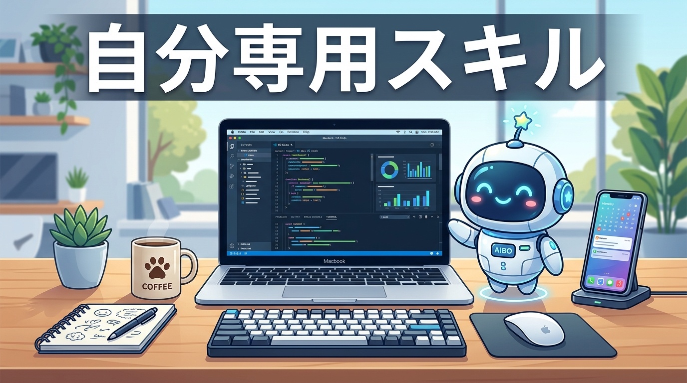 アイキャッチ: 【プロンプトを探すのはもう終わり】ChatGPTに「自分専用スキル」を1分で作らせる魔法の指示文！仕事・家事の超時短術
