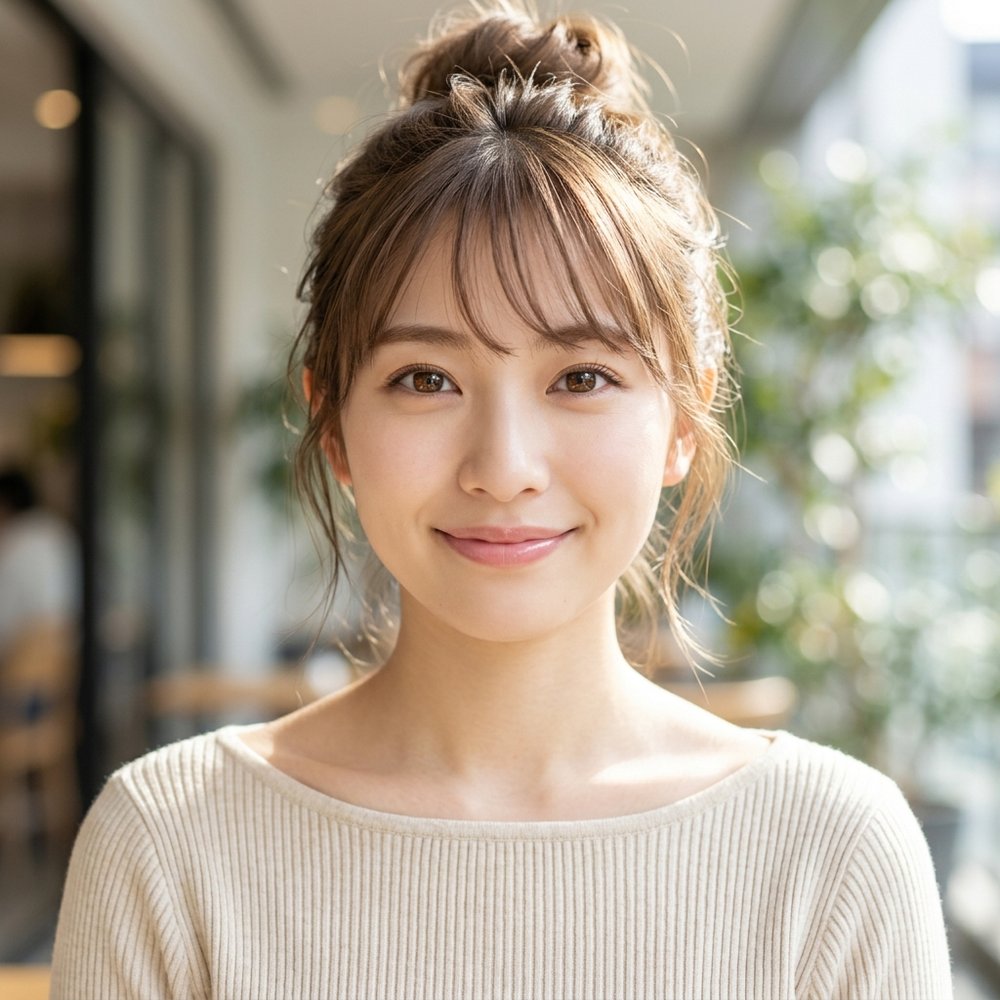 佐々木 澪(みお)の透明感あふれる美肌と瞳のバストアップ写真