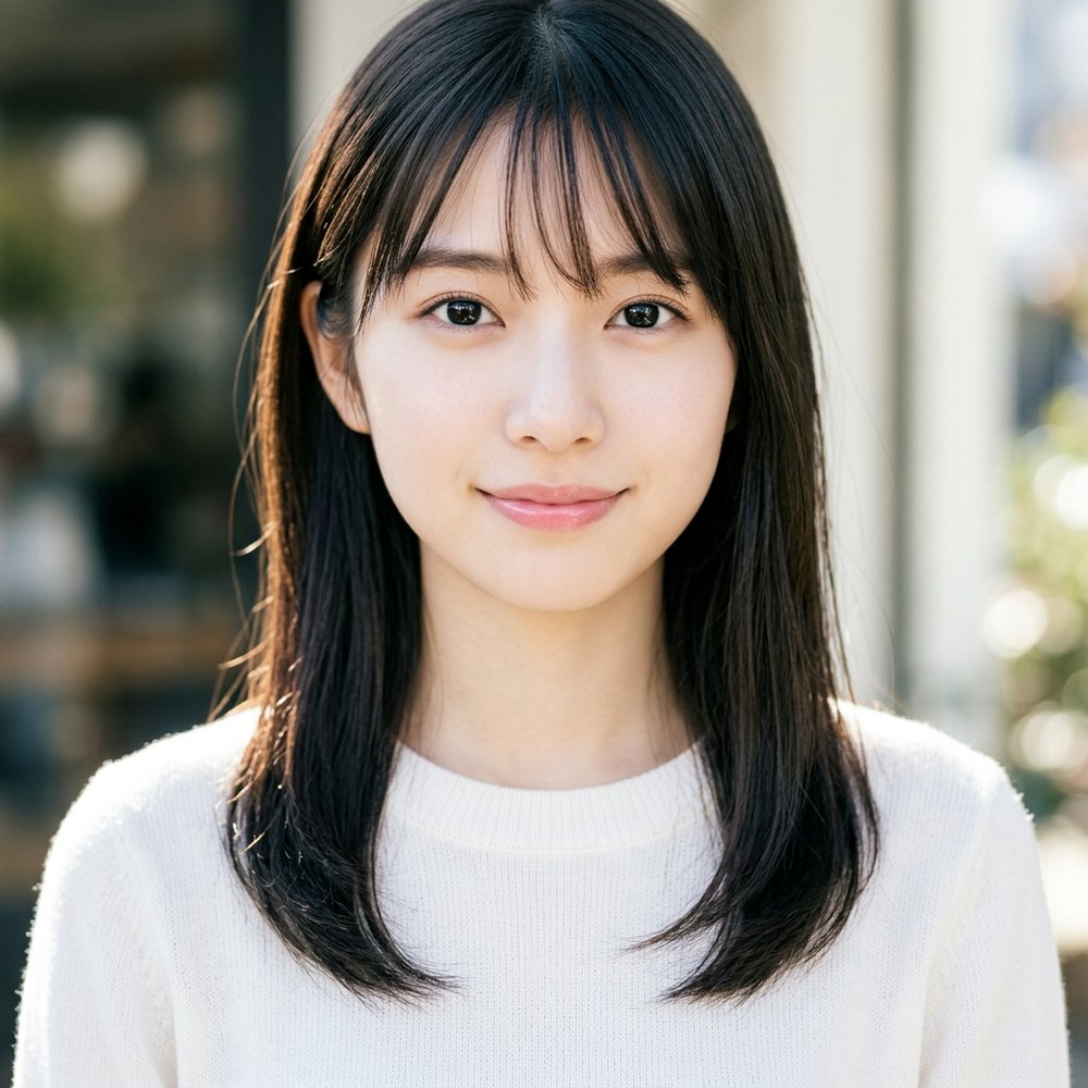 七瀬 芽依(めい)の透明感あふれる美肌と瞳のバストアップ写真